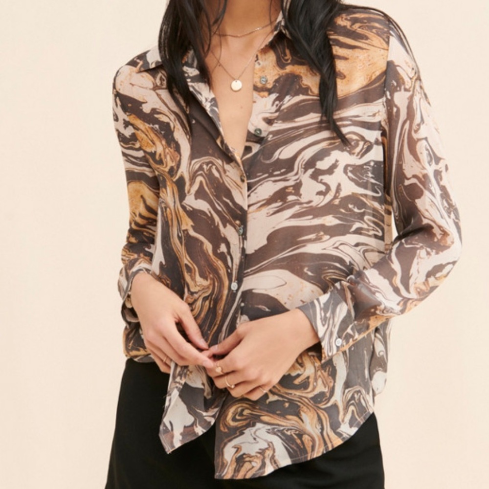 Marble button down shirt